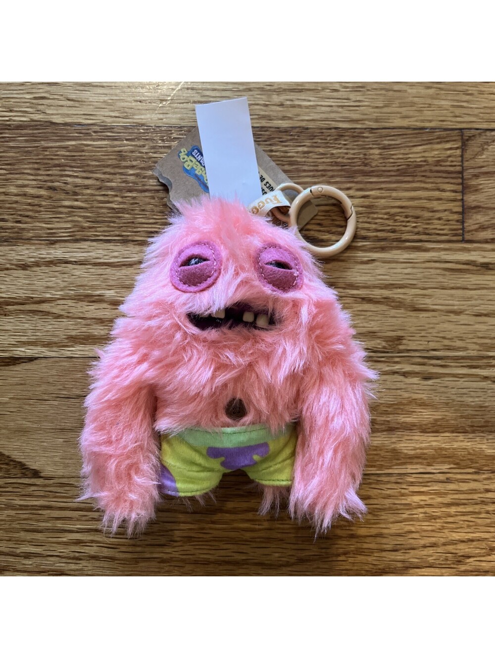 New Fuggler x Spongebob Squarepants Keyring Metal Keychain Plush 5" PATRICK STAR